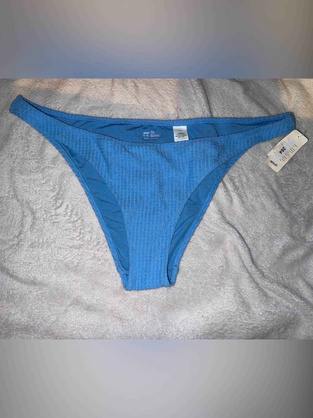 aerie Sky Blue Ribbed Bikini Bottom